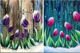 Virtual Paint Nite: Frosted Tulips Partner Painting